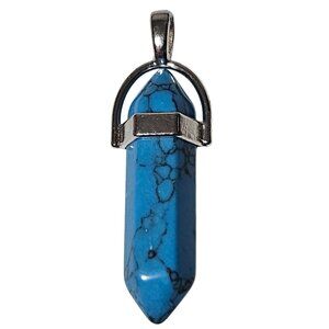 Turquoise Blue Hexagonal Pendant Necklace Charm Southwest Fashion Jewelry DIY
